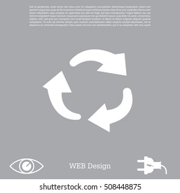 rotation arrows in a circle web icon. vector design