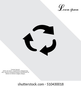 rotation arrows in a circle web icon. vector design