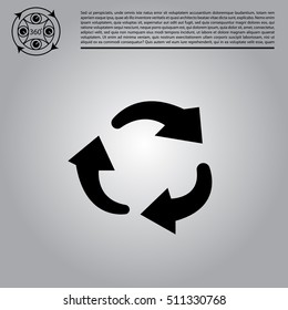 rotation arrows in a circle web icon. vector design