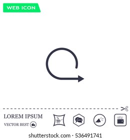 rotation arrows in a circle web icon. vector design
