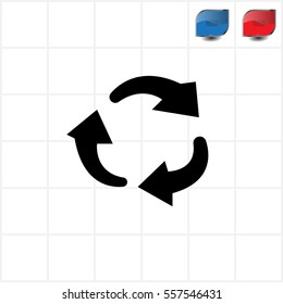 rotation arrows in a circle web icon. vector design