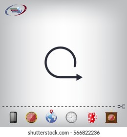 rotation arrows in a circle web icon. vector design