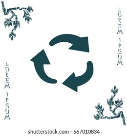 rotation arrows in a circle web icon. vector design