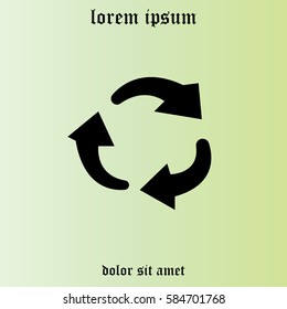 rotation arrows in a circle web icon. vector design