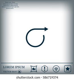 rotation arrows in a circle web icon. vector design