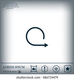 rotation arrows in a circle web icon. vector design