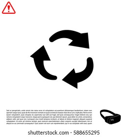 rotation arrows in a circle web icon. vector design