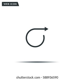 rotation arrows in a circle web icon. vector design