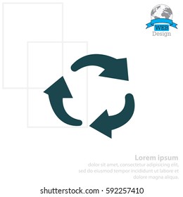 rotation arrows in a circle web icon. vector design