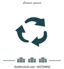 rotation arrows in a circle web icon. vector design