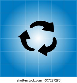 rotation arrows in a circle web icon. vector design