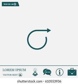 rotation arrows in a circle web icon. vector design
