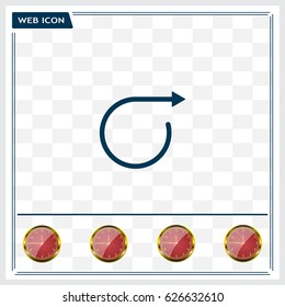 rotation arrows in a circle web icon. vector design