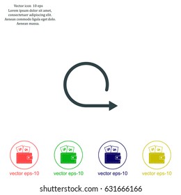 rotation arrows in a circle web icon. vector design