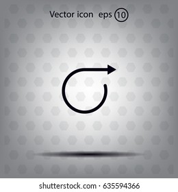 rotation arrows in a circle web icon. vector design