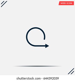rotation arrows in a circle web icon. vector design