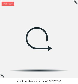 rotation arrows in a circle web icon. vector design