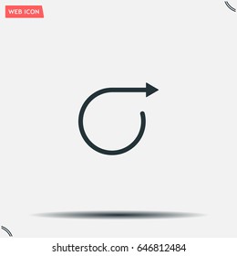 rotation arrows in a circle web icon. vector design