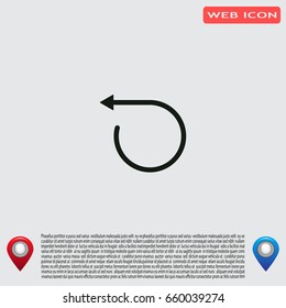 rotation arrows in a circle web icon. vector design