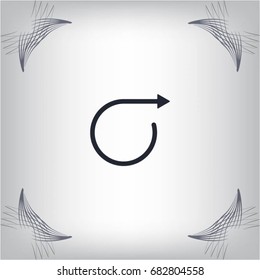 rotation arrows in a circle web icon. vector design