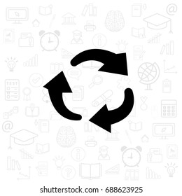 rotation arrows in a circle web icon. vector design
