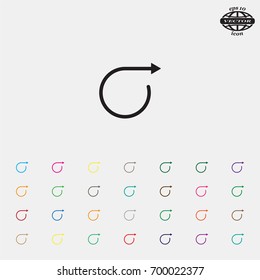 rotation arrows in a circle web icon. vector design
