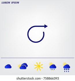 rotation arrows in a circle web icon. vector design