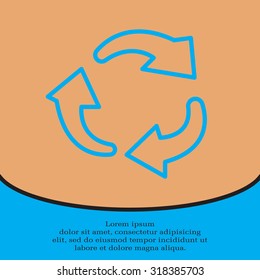 rotation arrows in a circle web line icon. vector design