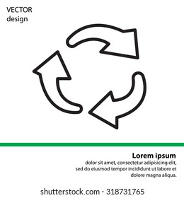 rotation arrows in a circle web line icon. vector design