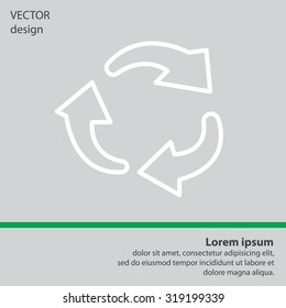 rotation arrows in a circle web line icon. vector design