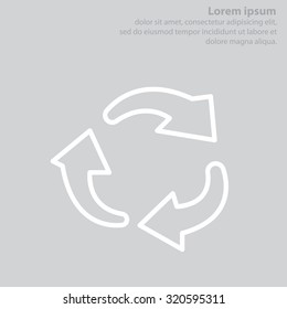 rotation arrows in a circle web line icon. vector design