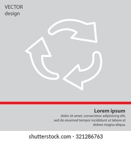 rotation arrows in a circle web line icon. vector design