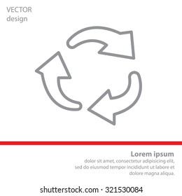 rotation arrows in a circle web line icon. vector design
