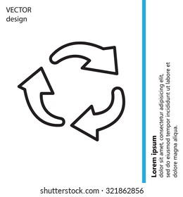 rotation arrows in a circle web line icon. vector design