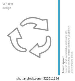 rotation arrows in a circle web line icon. vector design