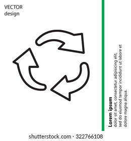 rotation arrows in a circle web line icon. vector design