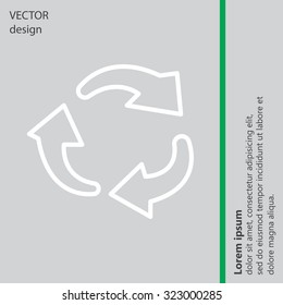 rotation arrows in a circle web line icon. vector design