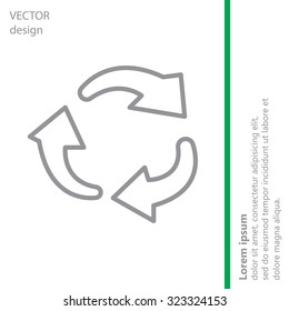 rotation arrows in a circle web line icon. vector design