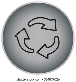 rotation arrows in a circle web line icon. vector design