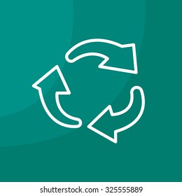 rotation arrows in a circle web line icon. vector design