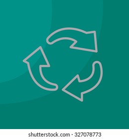 rotation arrows in a circle web line icon. vector design
