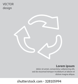 rotation arrows in a circle web line icon. vector design
