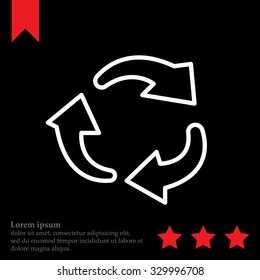 rotation arrows in a circle web line icon. vector design