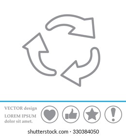 rotation arrows in a circle web line icon. vector design