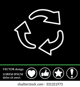 rotation arrows in a circle web line icon. vector design