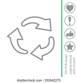 rotation arrows in a circle web line icon. vector design