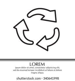 rotation arrows in a circle web line icon. vector design