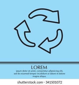 rotation arrows in a circle web line icon. vector design