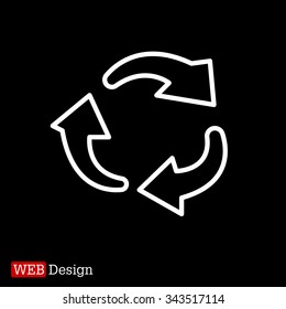 rotation arrows in a circle web line icon. vector design