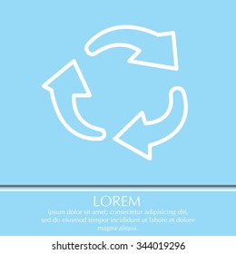 rotation arrows in a circle web line icon. vector design
